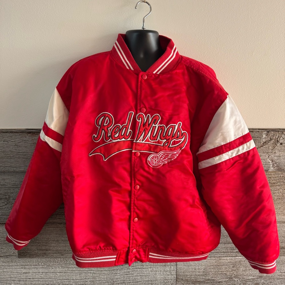 Vintage Detroit Red Wings NHL satin jacket size XL